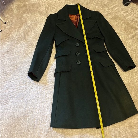 Vintage Elegant Double-Breasted Green Coat - Picture 4 of 8